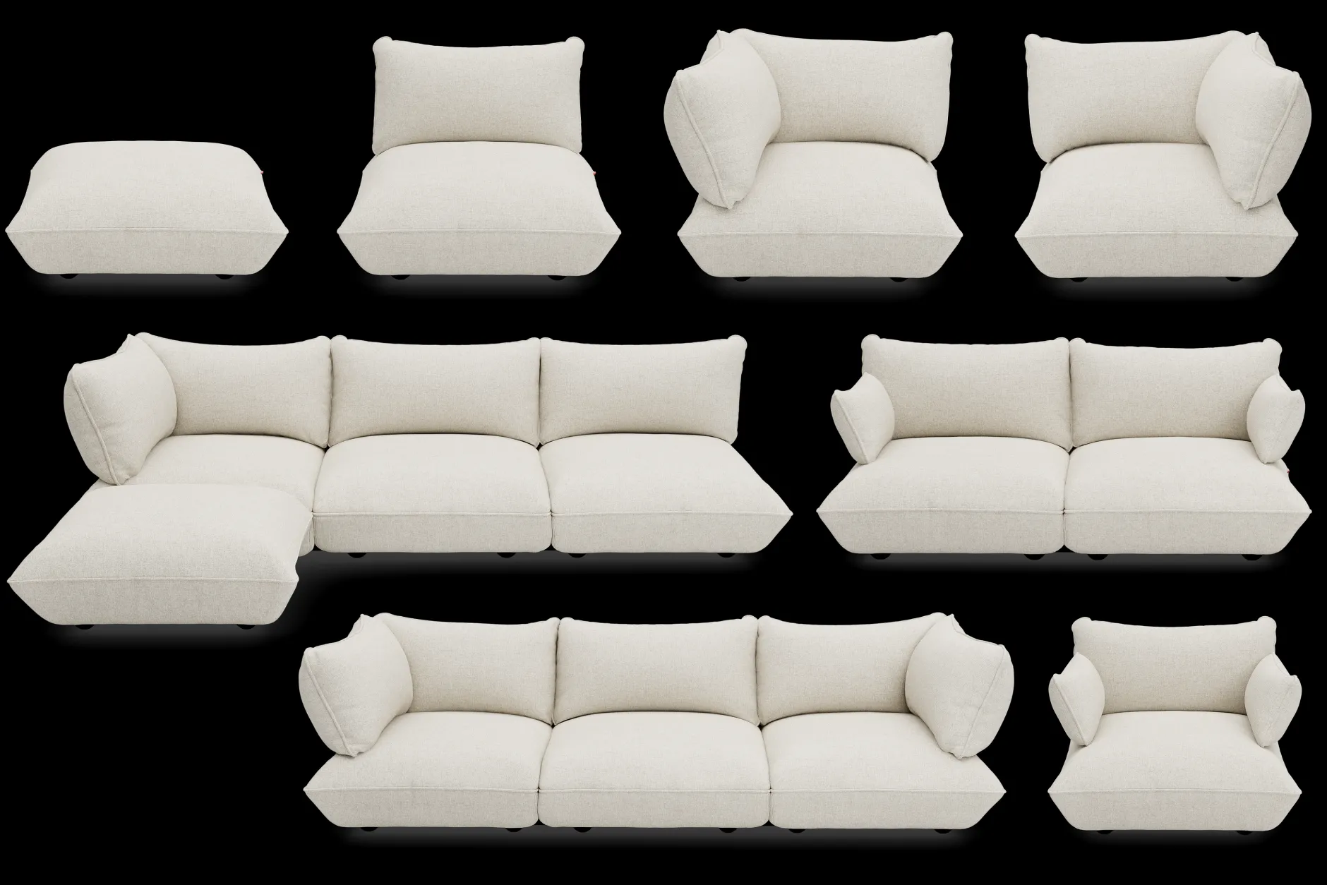 Sumo Armrest Boucle Armlehne, beige, 65x25x35 cm