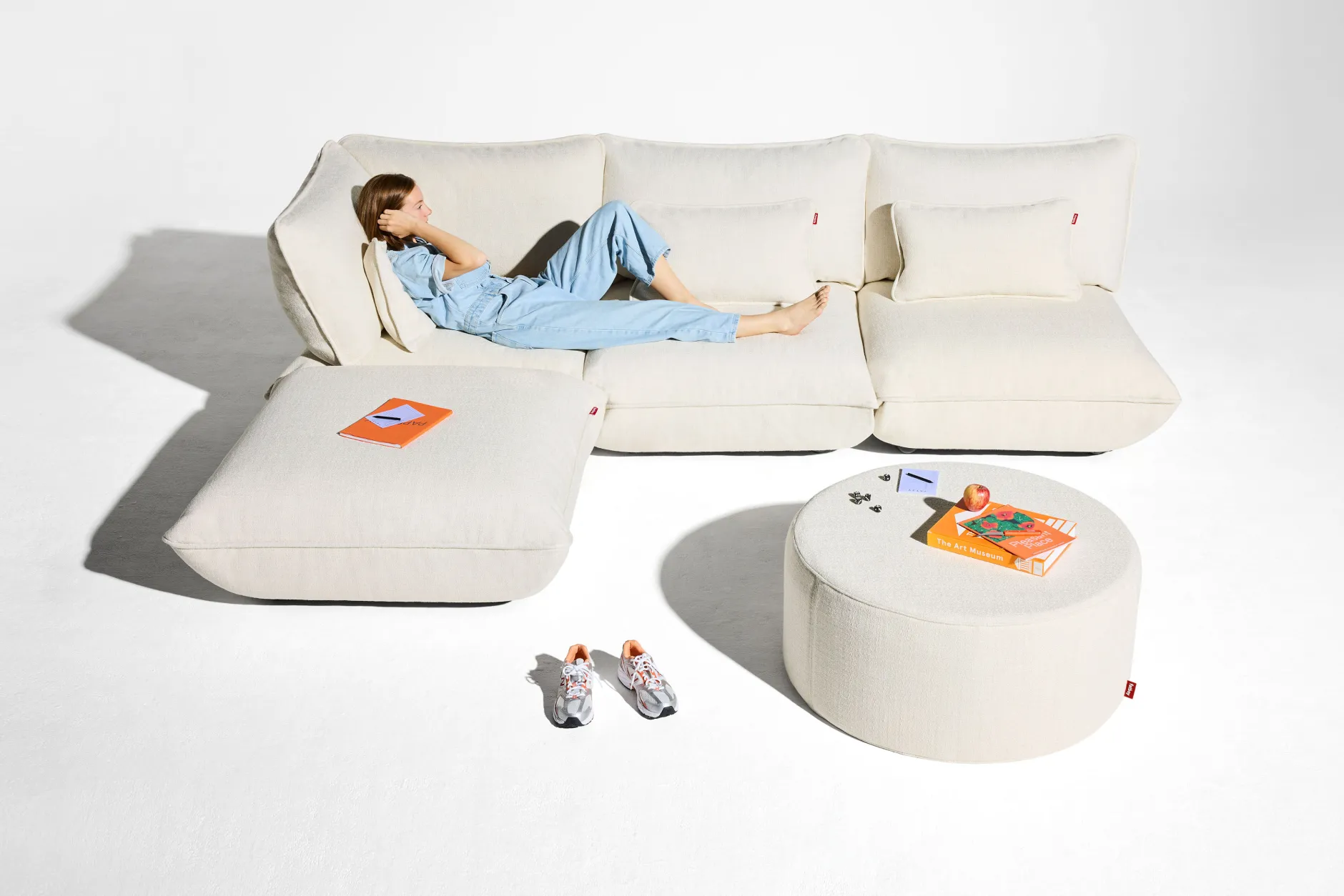 Sumo Corner Seat Boucle Corner Seat, beige, 108x108x90 cm