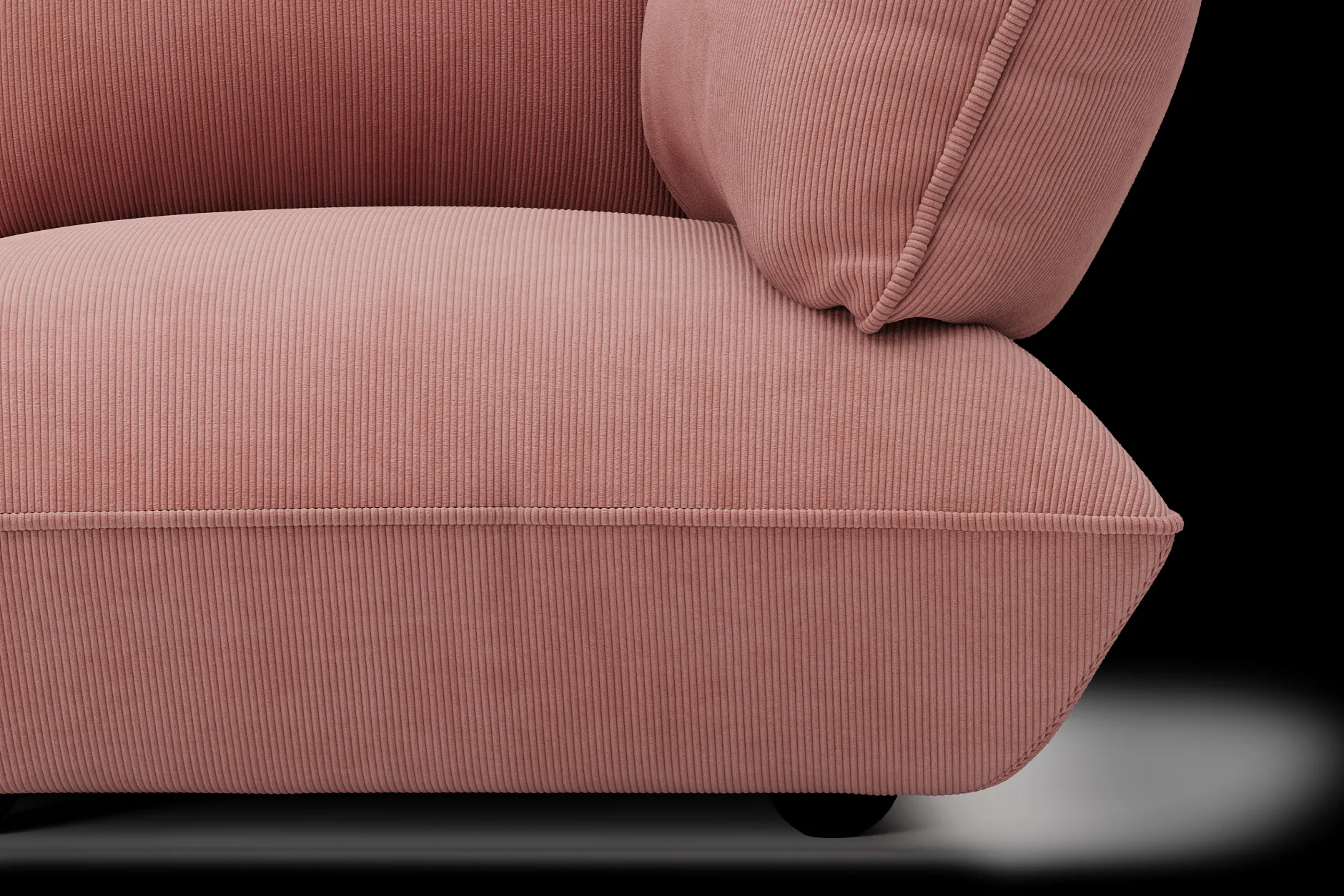 Sumo Corner Seat Right Cord Corner Seat, rosa, 108x108x90 cm
