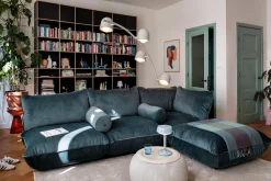 Sumo Corner Seat Velvet Corner Seat, blau, 108x108x90 cm