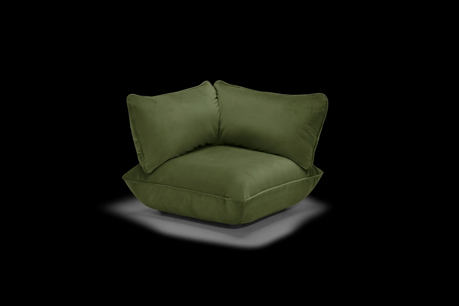 Sumo Corner Seat Velvet Corner Seat, grün, 108x108x90 cm