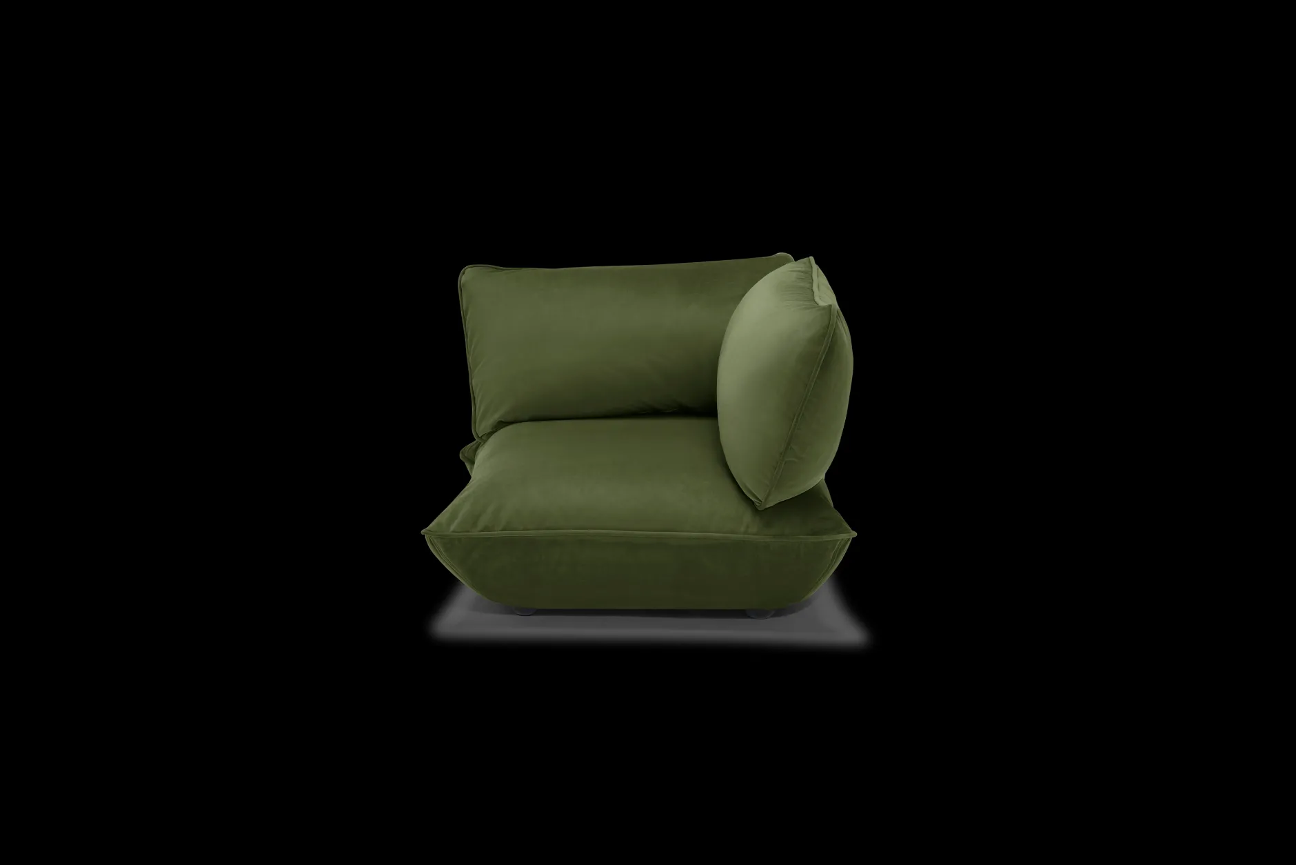 Sumo Corner Seat Velvet Corner Seat, grün, 108x108x90 cm