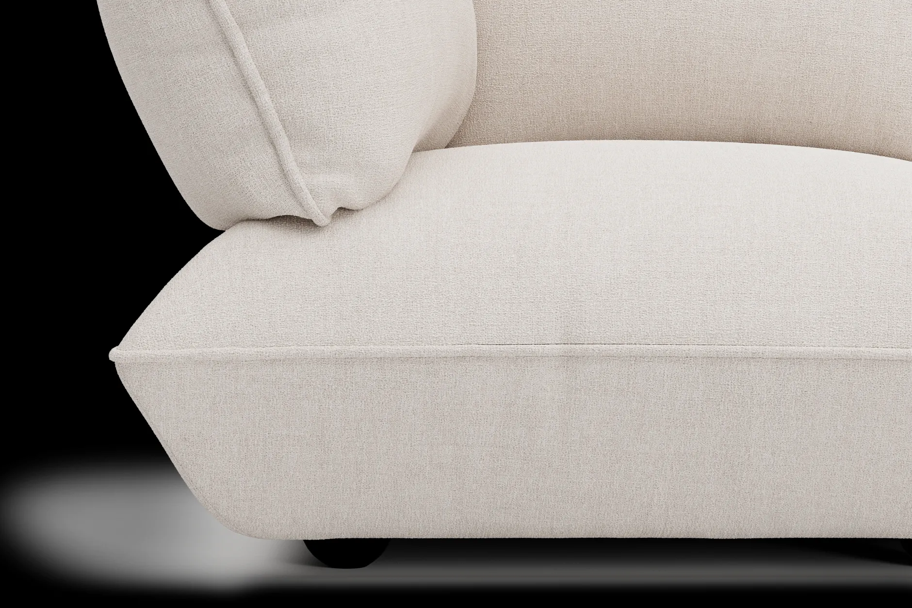 Sumo Corner Sofa Boucle Creme Modulares Indoor-Sofa, 301x108x90 cm