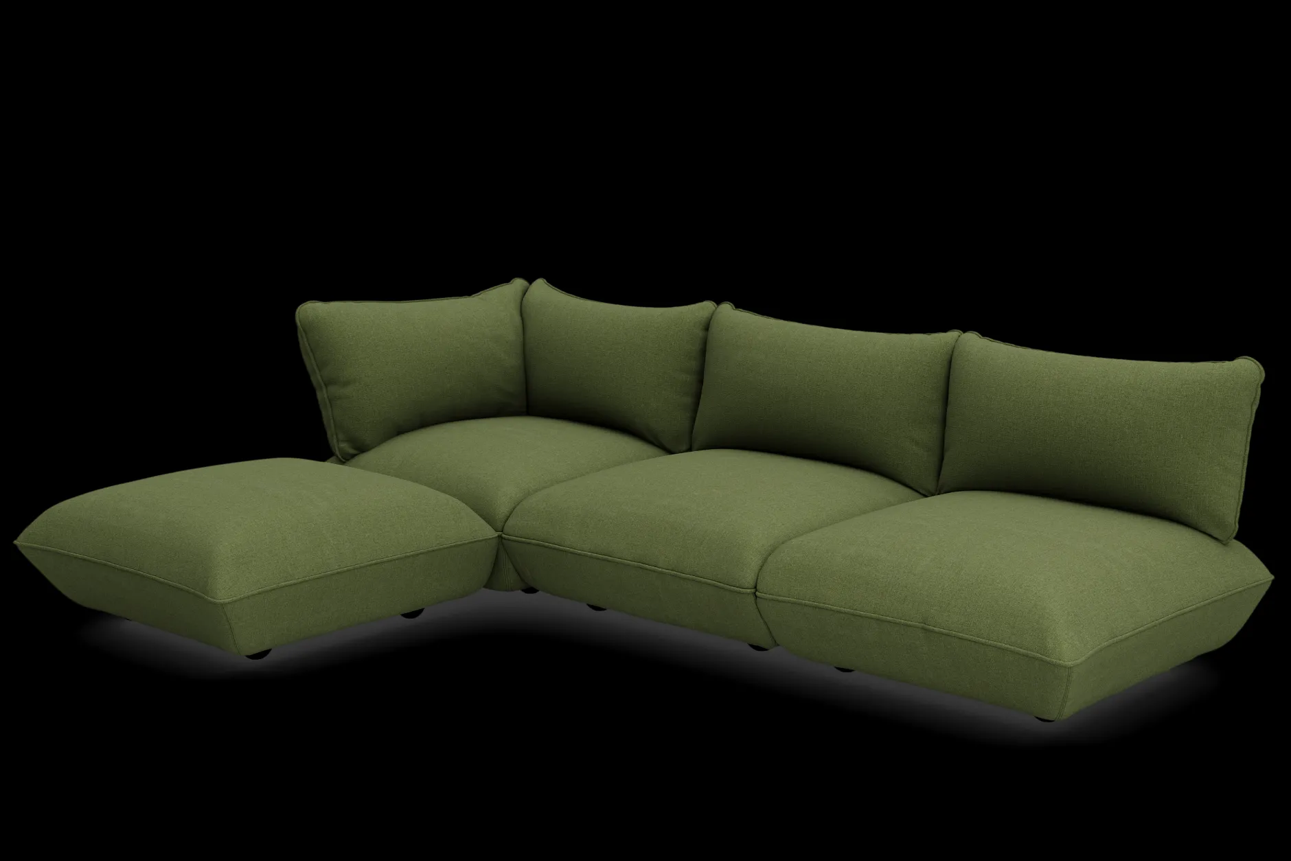 Sumo Corner Sofa Boucle Leaf Green Modulares Indoor-Sofa, 301x108x90 cm