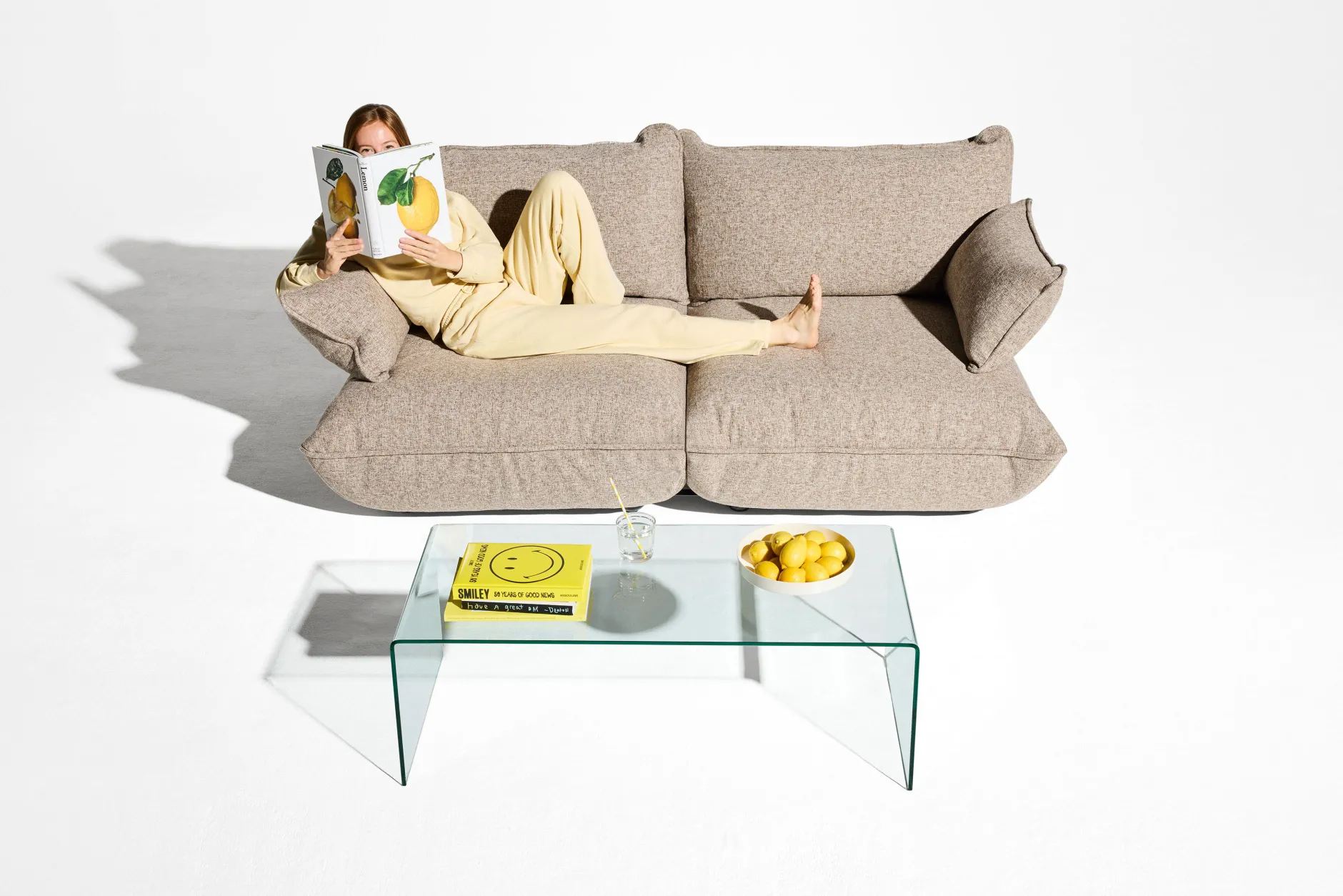 Sumo Corner Sofa Boucle Light Brown Melange Modulares Indoor-Sofa, 301x108x90 cm