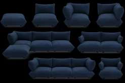 Sumo Corner Sofa Left Cord Deep Blue Modulares Indoor-Sofa, 301x108x90 cm