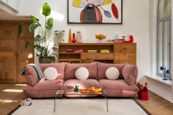Sumo Corner Sofa Left Cord Soft Pink Modulares Indoor-Sofa, 301x108x90 cm