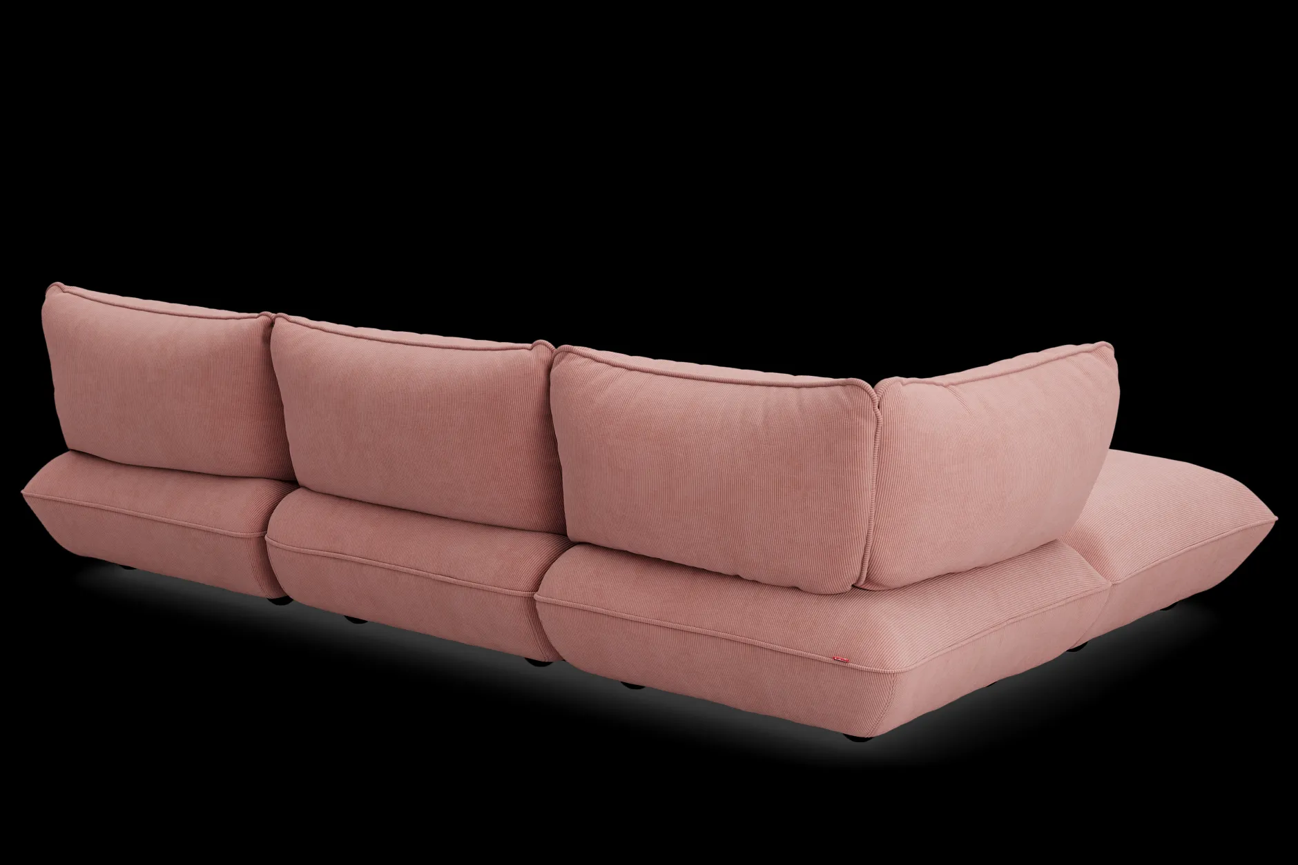 Sumo Corner Sofa Left Cord Soft Pink Modulares Indoor-Sofa, 301x108x90 cm