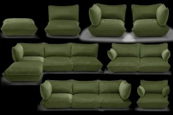 Sumo Corner Sofa Velvet Modulares Indoor-Sofa, 301x108x90 cm