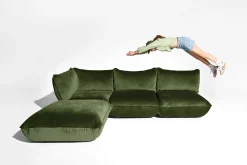 Sumo Corner Sofa Velvet Modulares Indoor-Sofa, 301x108x90 cm