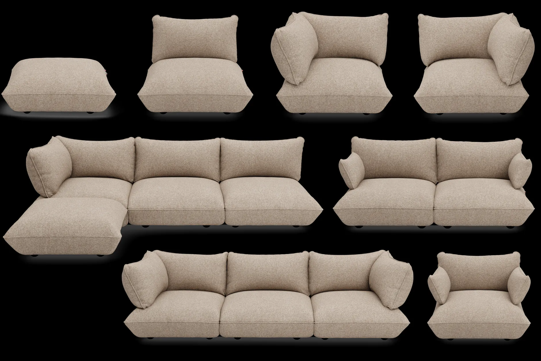 Sumo Hocker Boucle Hocker, braun, 108x108x44 cm