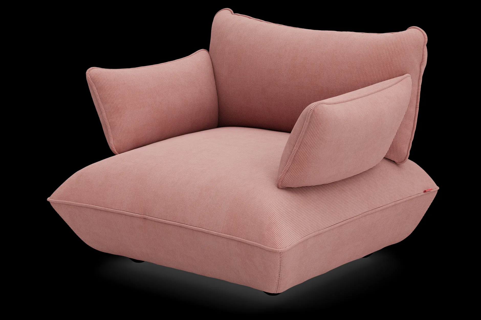 Sumo Loveseat Cord Soft Pink Loveseat, 114x108x90 cm