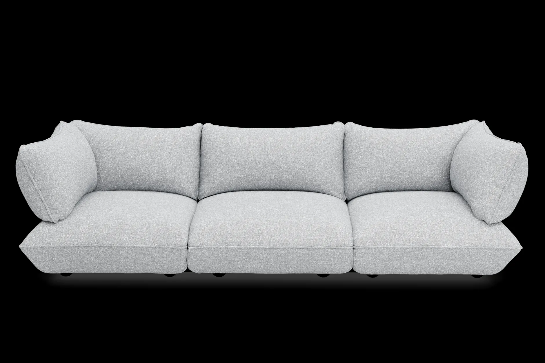 Sumo Sofa Grand Boucle Light Grey Melange Modulares Indoor-Sofa, 301x108x90 cm