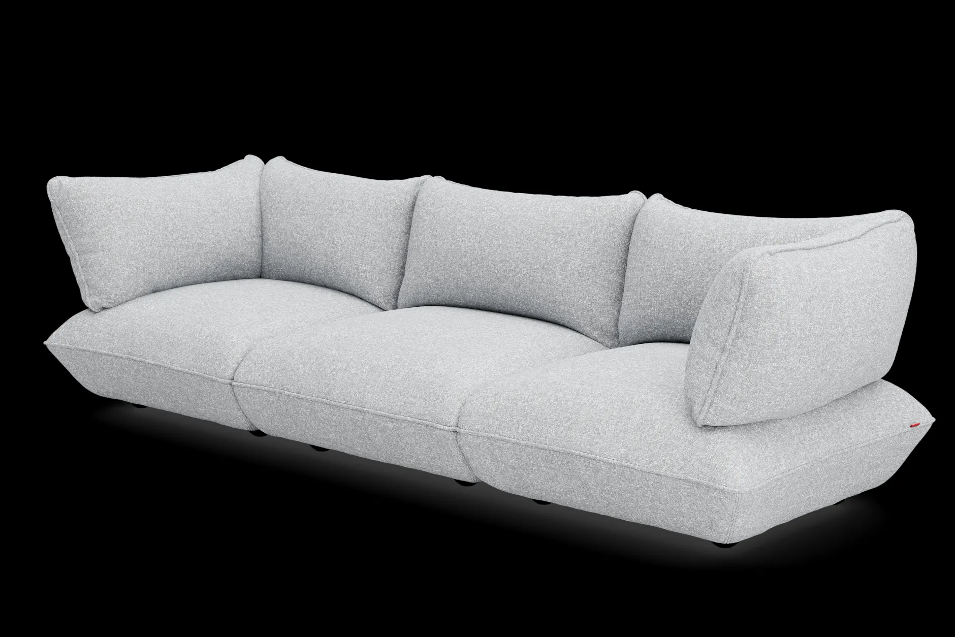 Sumo Sofa Grand Boucle Light Grey Melange Modulares Indoor-Sofa, 301x108x90 cm