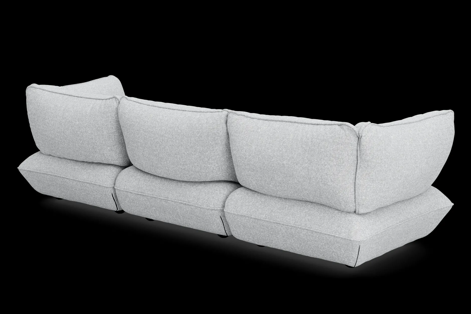 Sumo Sofa Grand Boucle Light Grey Melange Modulares Indoor-Sofa, 301x108x90 cm