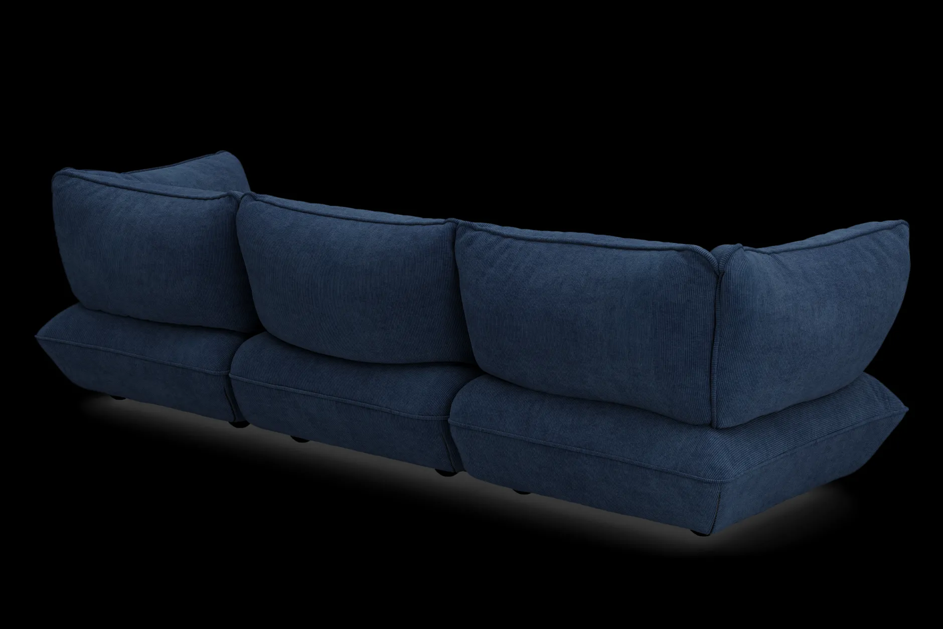 Sumo Sofa Grand Cord Deep Blue Modulares Indoor-Sofa, 301x108x90 cm