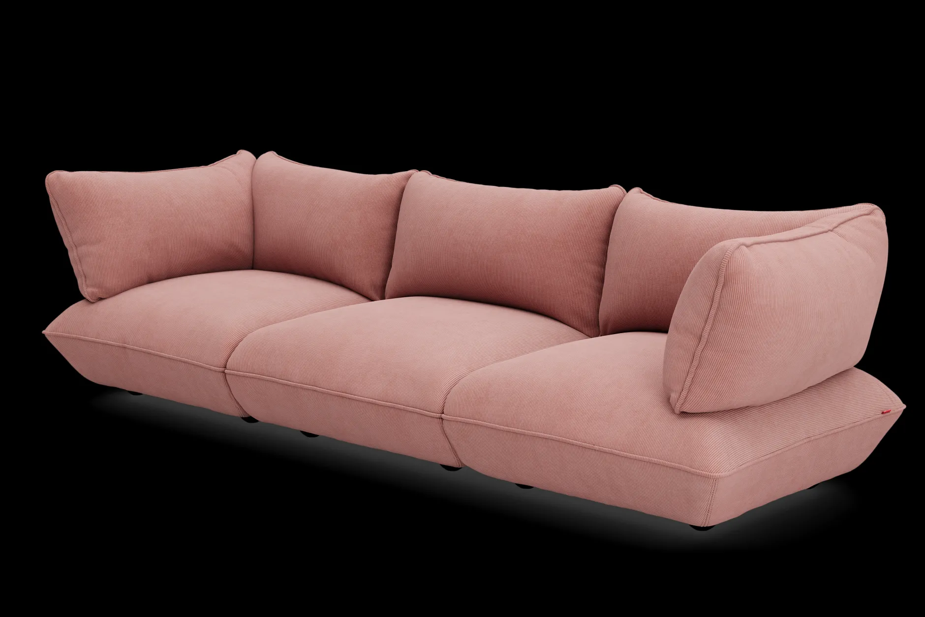 Sumo Sofa Grand Cord Soft Pink Modulares Indoor-Sofa, 301x108x90 cm