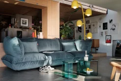 Sumo Sofa Grand Velvet Petrol Modulares Indoor-Sofa, 301x108x90 cm
