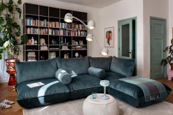 Sumo Sofa Grand Velvet Petrol Modulares Indoor-Sofa, 301x108x90 cm