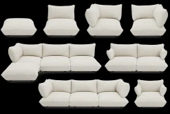 Sumo Sofa Medium Boucle Beige Modulares Indoor-Sofa, 210.5x108x90 cm