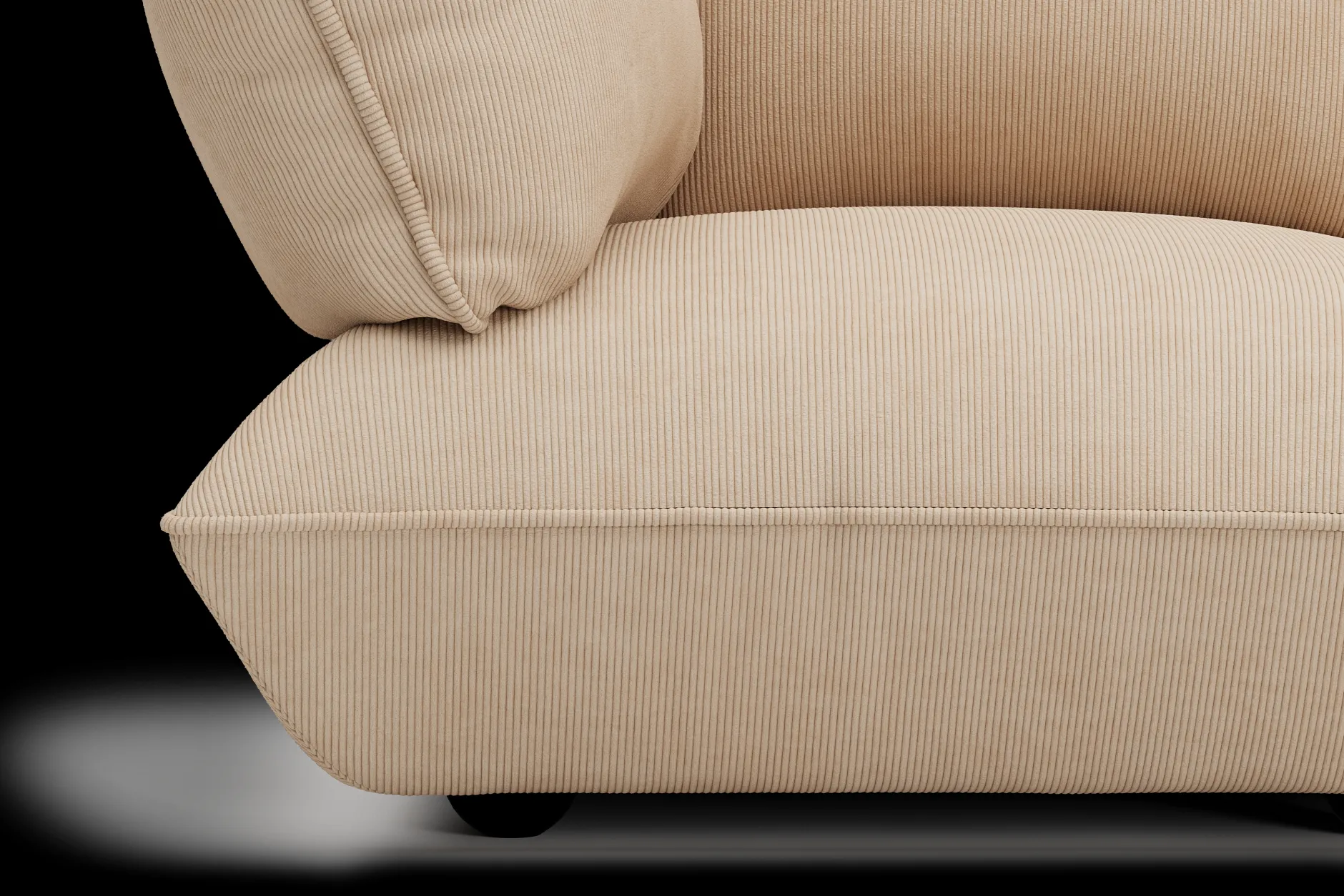Sumo Sofa Medium Cord Beige Modulares Indoor-Sofa, 210.5x108x90 cm