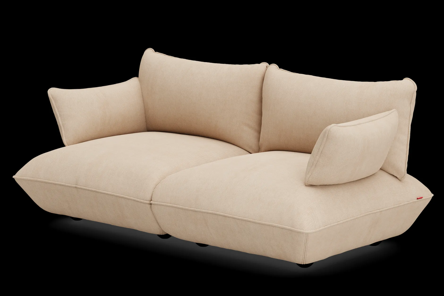 Sumo Sofa Medium Cord Beige Modulares Indoor-Sofa, 210.5x108x90 cm