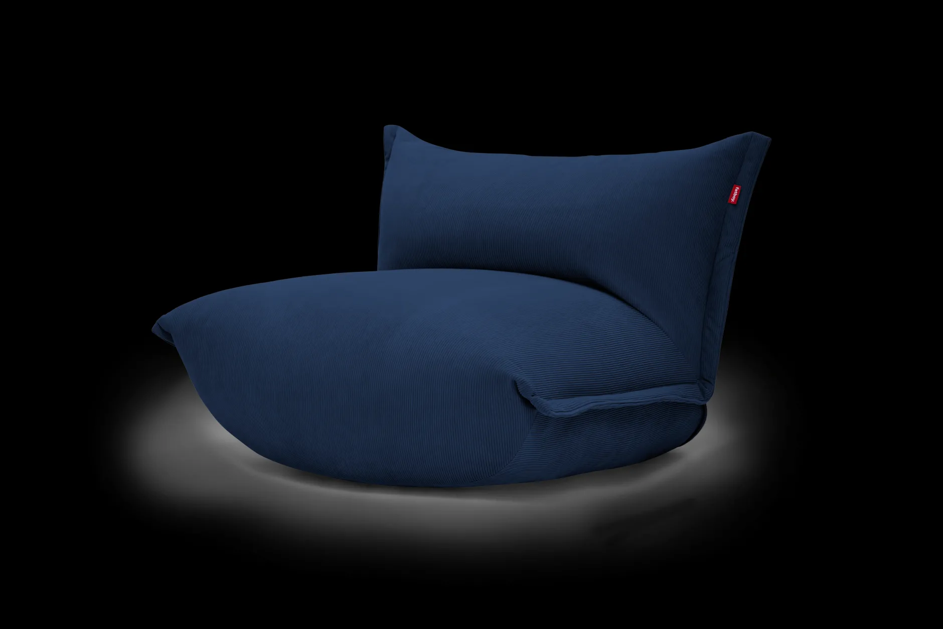 the BonBaron Slim Cord Loungesessel, blau, 102x85x75 cm