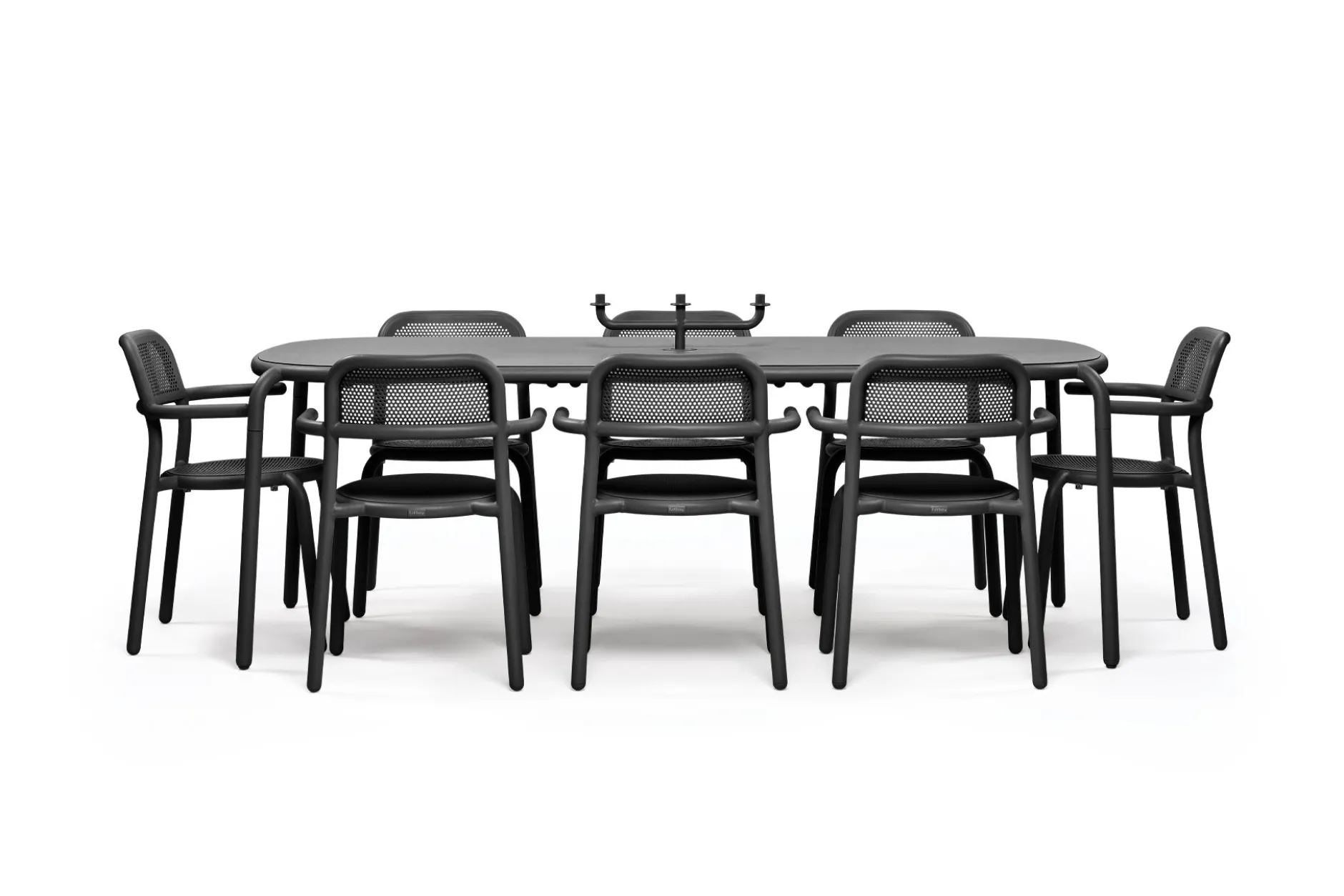 Toní Tablo Großer Gartentisch, schwarz, 220x99x76 cm