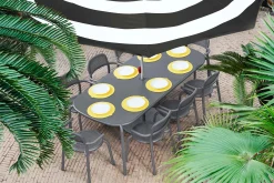 Toní Tablo Großer Gartentisch, grau, 220x99x76 cm