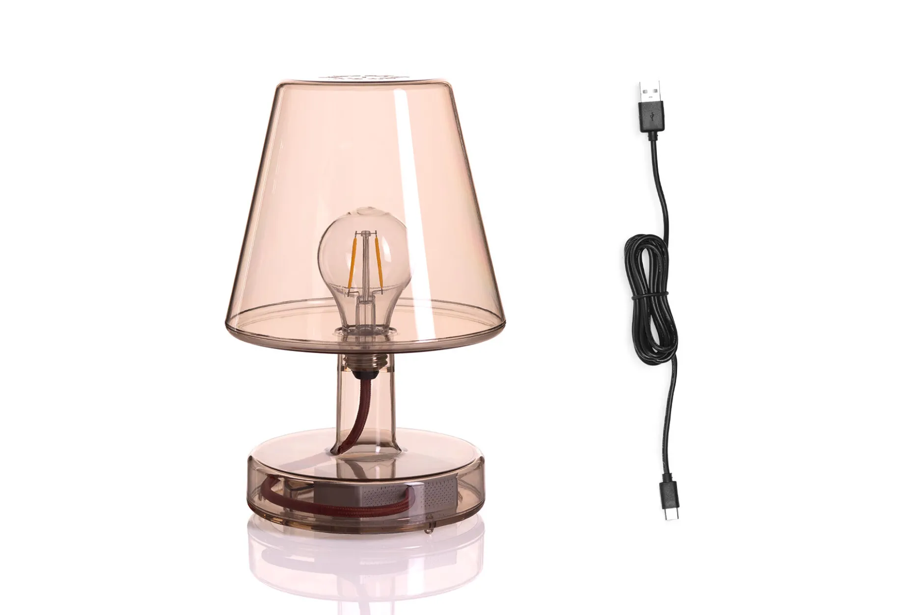 Transloetje Kabellose Tischlampe, braun, 16x16x22.5 cm