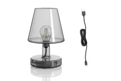Transloetje Kabellose Tischlampe, grau, 16x16x22.5 cm